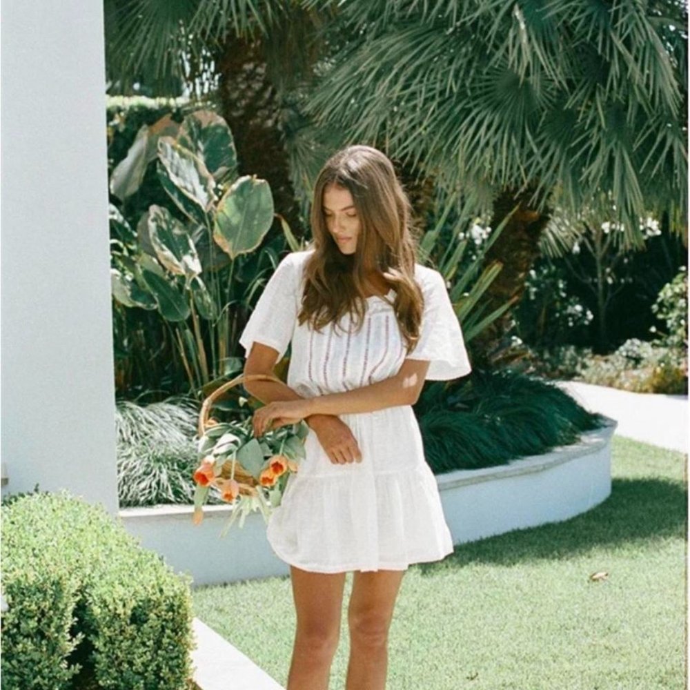 Sabo Skirt White Linen Dress